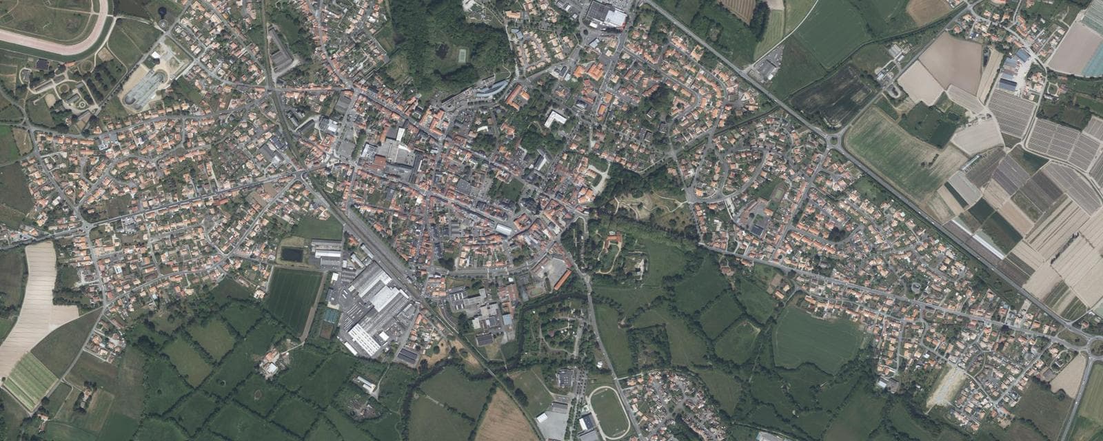 Vue aérienne de Machecoul-Saint-Même (Loire-Atlantique)