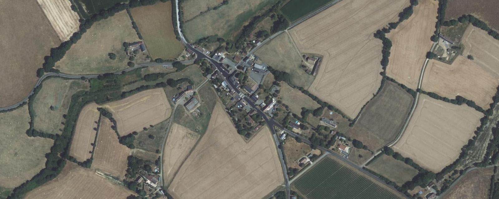 Vue aérienne de Maisoncelles (Sarthe)