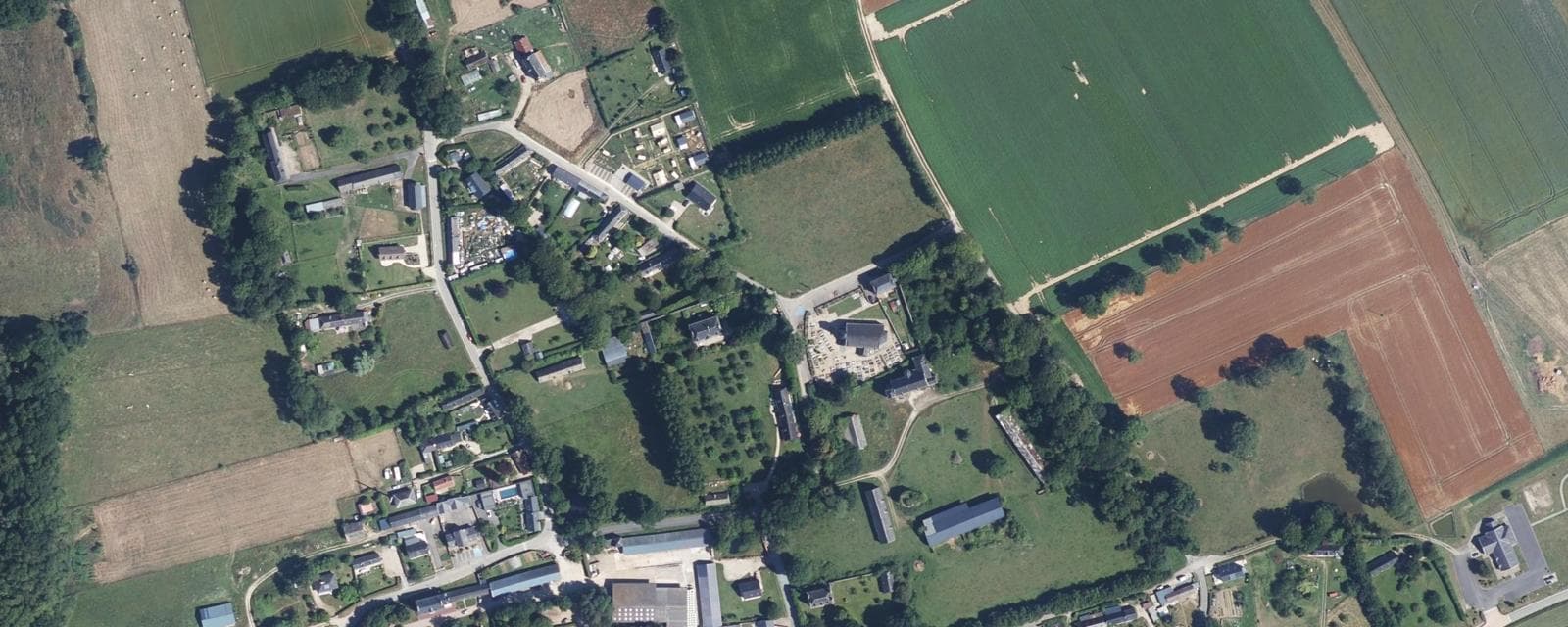 Vue aérienne de Malleville-les-Grès (Seine-Maritime)