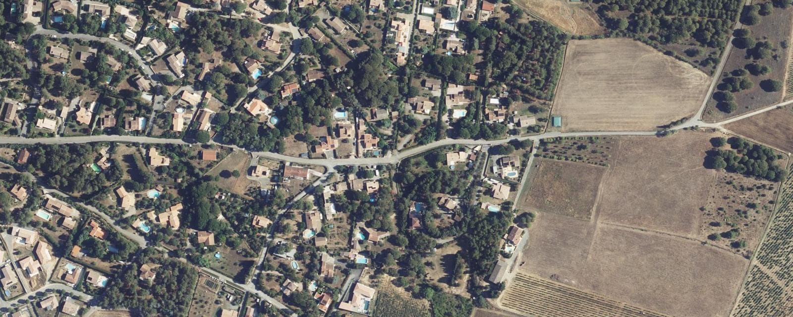 Vue aérienne de Malves-en-Minervois (Aude)