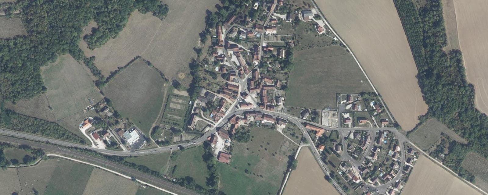 Vue aérienne de Marmagne (Côte-d'Or)