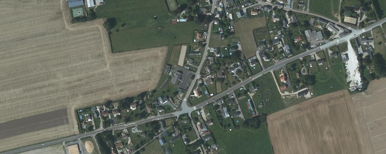 Vue aérienne de Maucomble (Seine-Maritime)