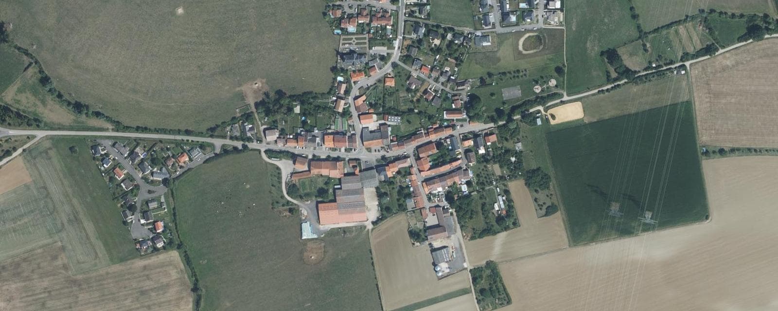 Vue aérienne de Mécleuves (Moselle)