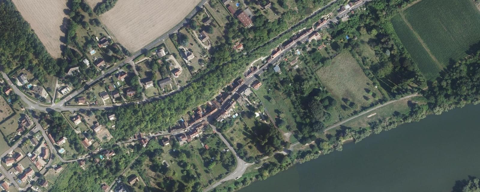 Vue aérienne de Méricourt (Yvelines)