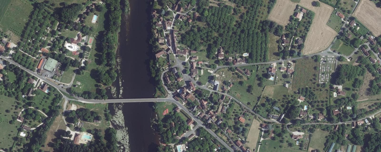 Vue aérienne de Meyronne (Lot)
