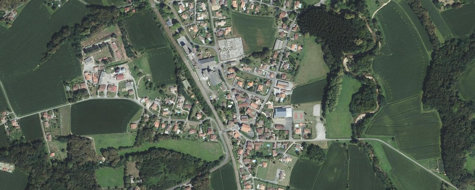 Vue aérienne de Mimbaste (Landes)