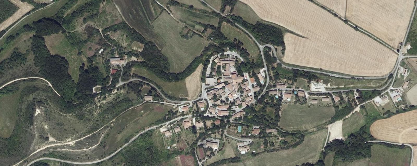 Vue aérienne de Mireval-Lauragais (Aude)