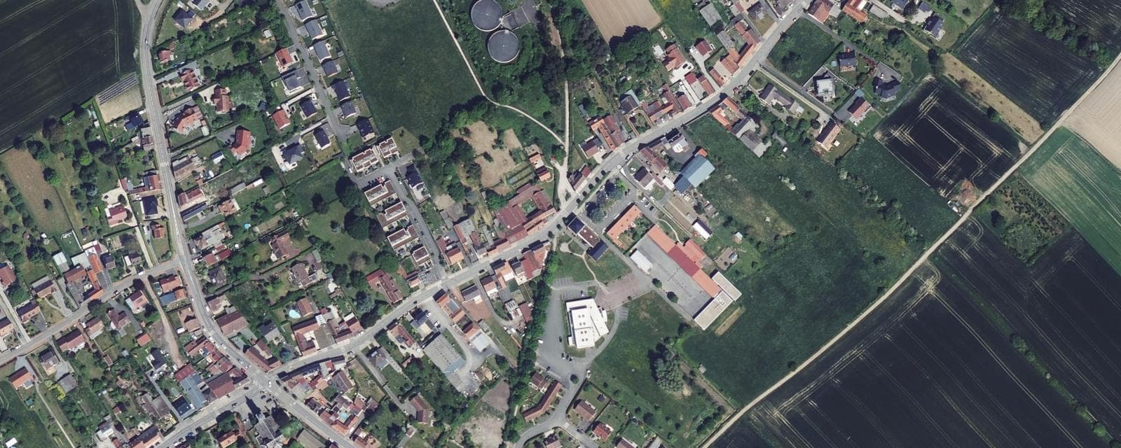 Vue aérienne de Moncheaux (Nord)