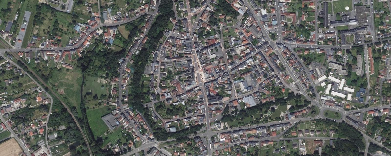Vue aérienne de Montdidier (Somme)