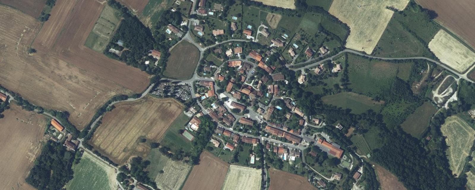 Vue aérienne de Montgaillard-Lauragais (Haute-Garonne)