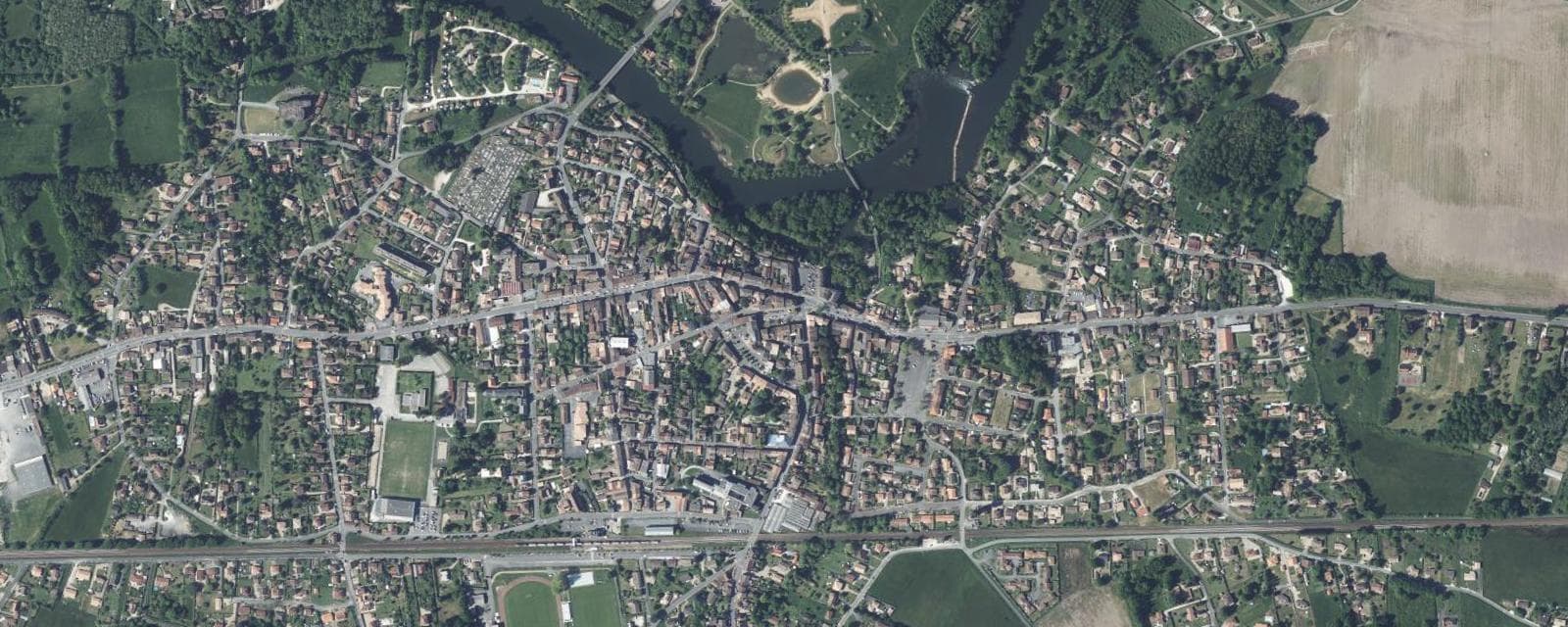 Vue aérienne de Montpon-Ménestérol (Dordogne)