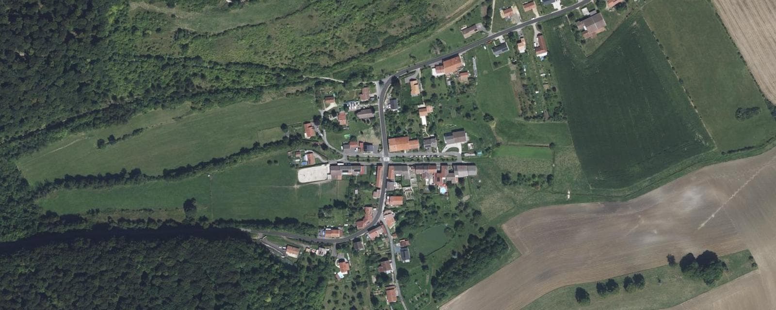 Vue aérienne de Moulainville (Meuse)