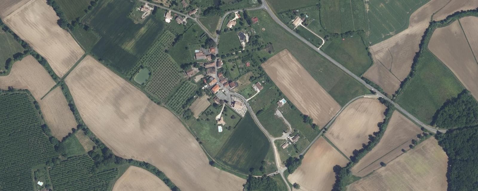 Vue aérienne de Moulinet (Lot-et-Garonne)