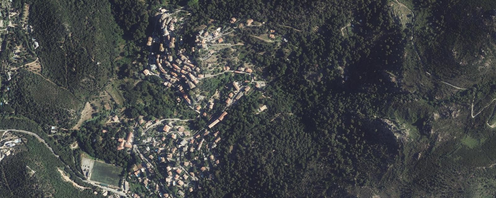 Vue aérienne de Oletta (Haute-Corse)
