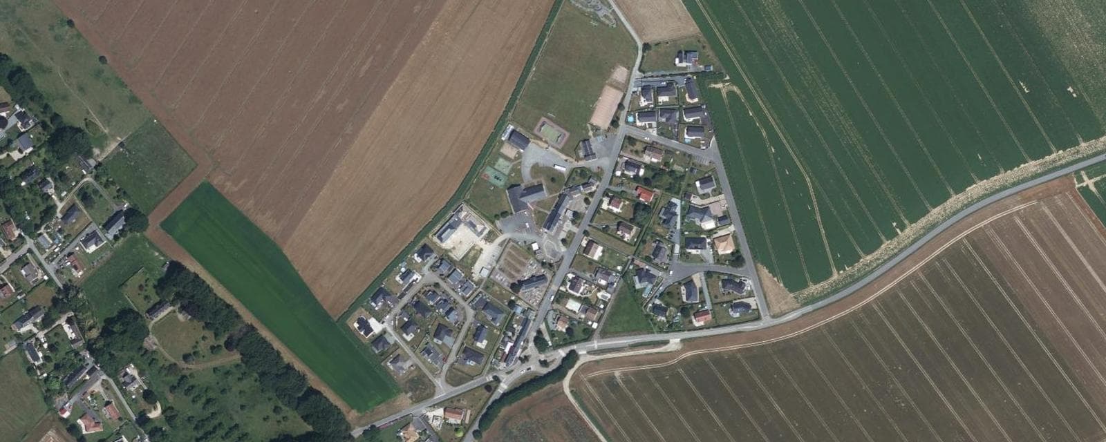 Vue aérienne de Oudalle (Seine-Maritime)