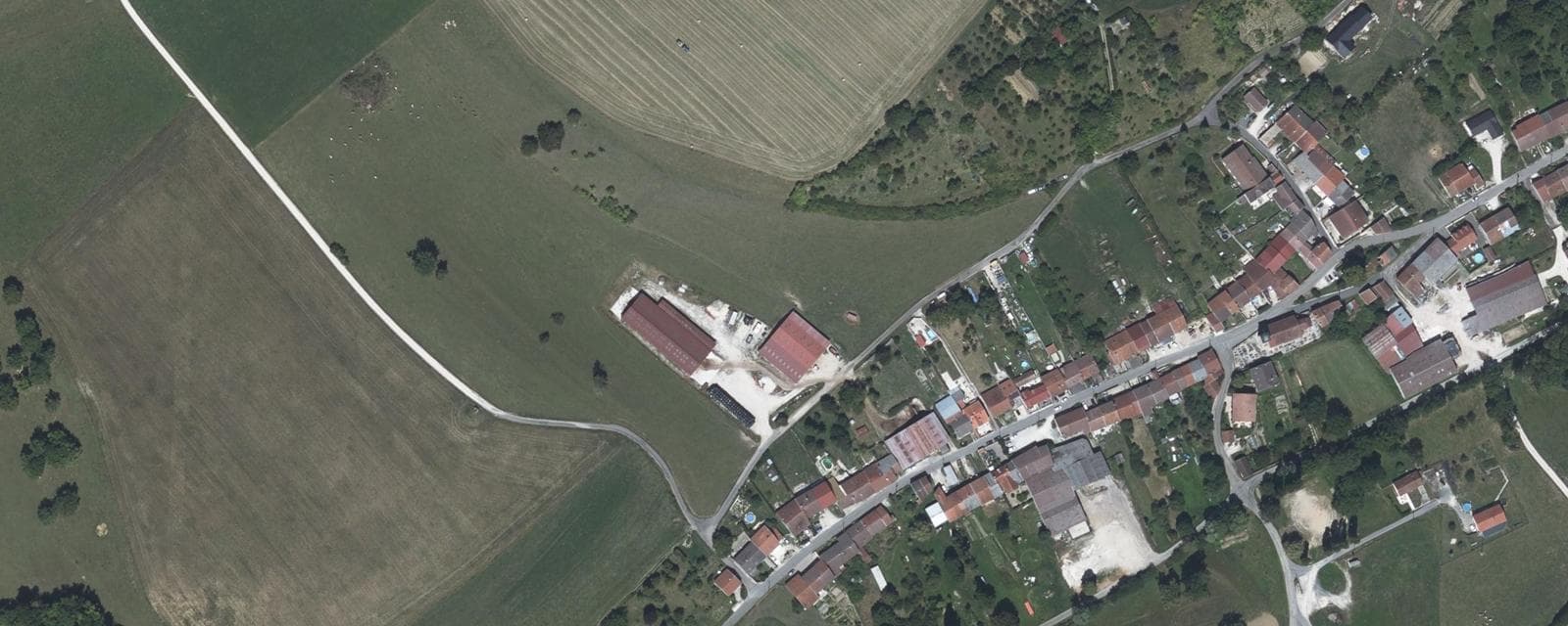 Vue aérienne de Oudincourt (Haute-Marne)