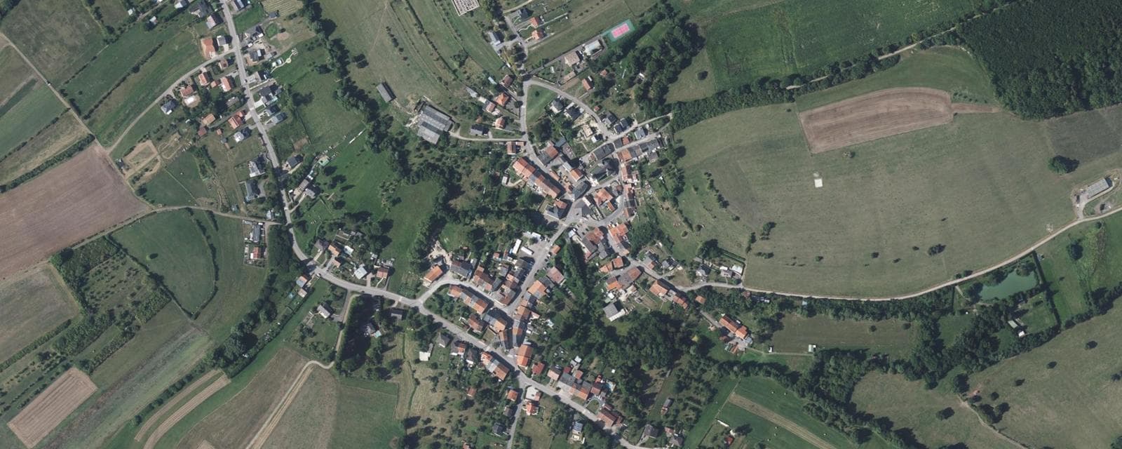Vue aérienne de Oudrenne (Moselle)
