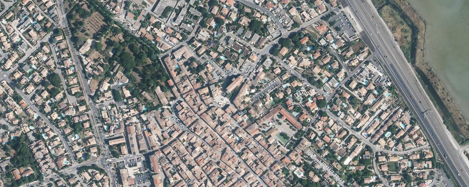 Vue aérienne de Pérols (Hérault)