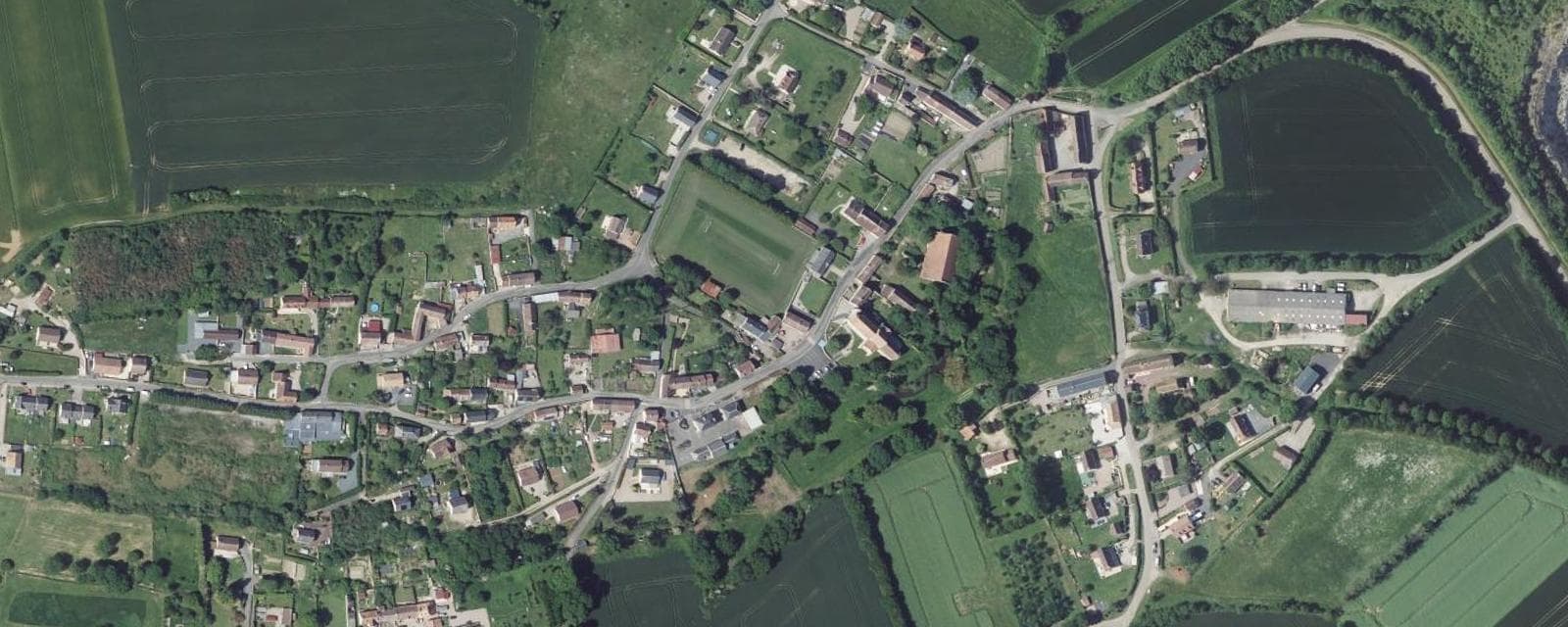 Vue aérienne de Perrières (Calvados)