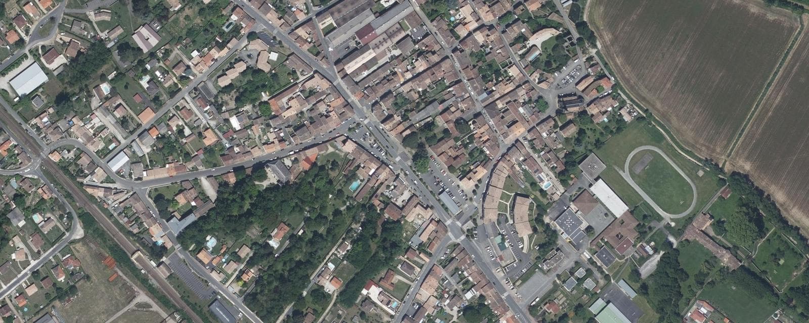 Vue aérienne de Podensac (Gironde)