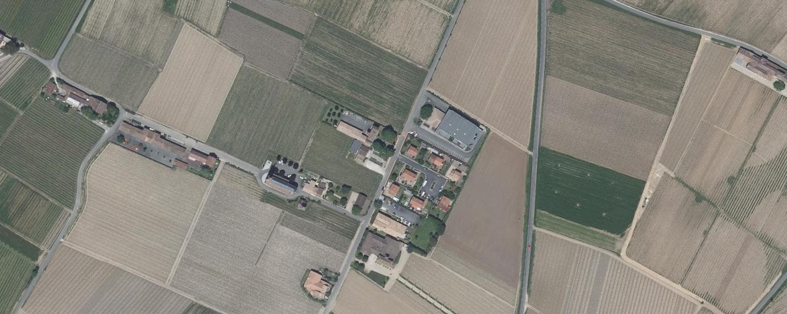 Vue aérienne de Pomerol (Gironde)