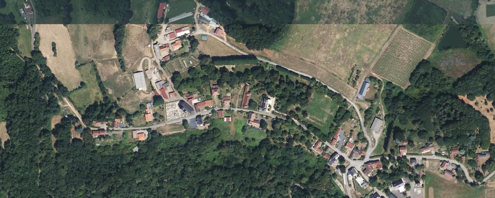 Vue aérienne de Portet (Pyrénées-Atlantiques)