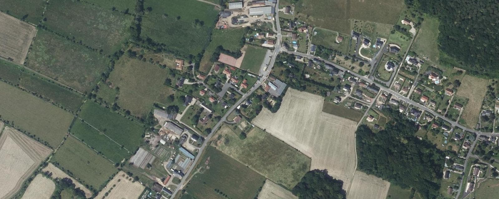 Vue aérienne de Quevillon (Seine-Maritime)