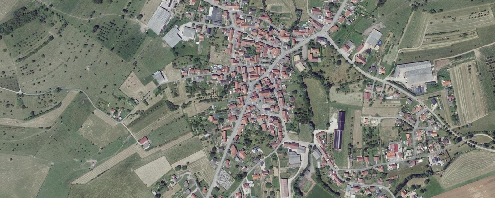 Vue aérienne de Rahling (Moselle)