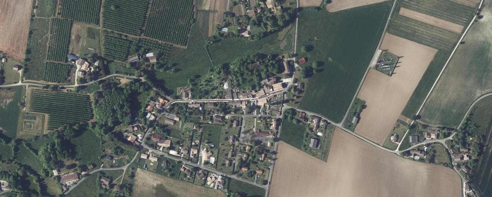 Vue aérienne de Razac-d'Eymet (Dordogne)