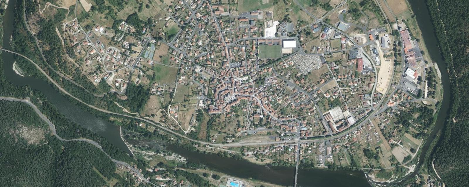 Vue aérienne de Retournac (Haute-Loire)