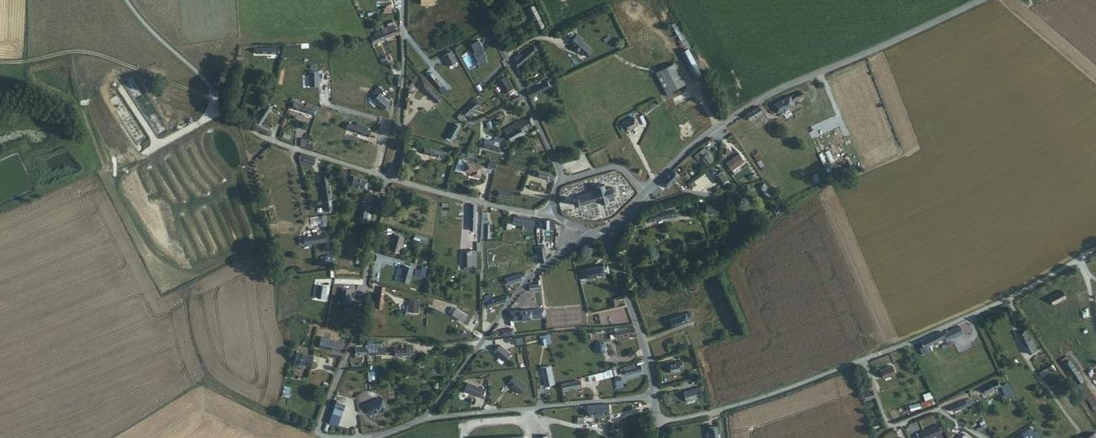 Vue aérienne de Riville (Seine-Maritime)