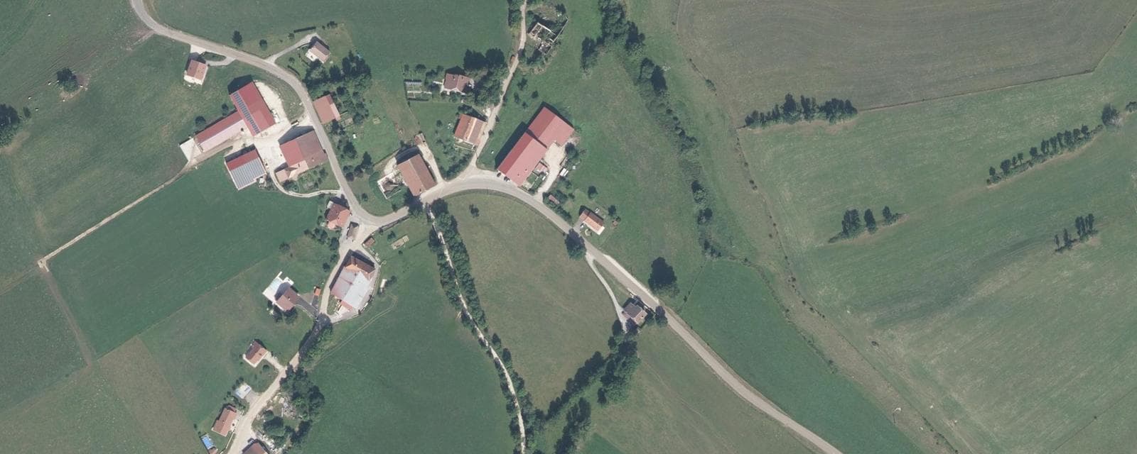 Vue aérienne de Rix (Jura)