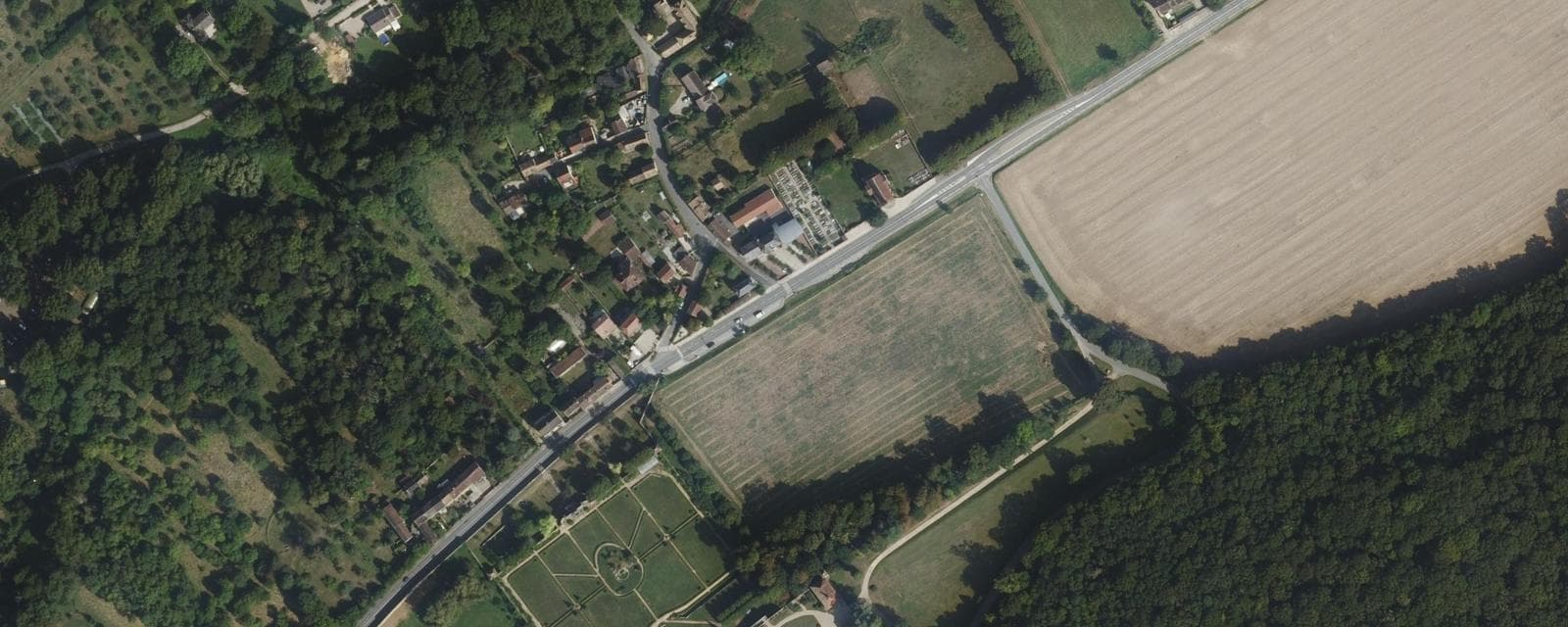 Vue aérienne de Rosay (Yvelines)