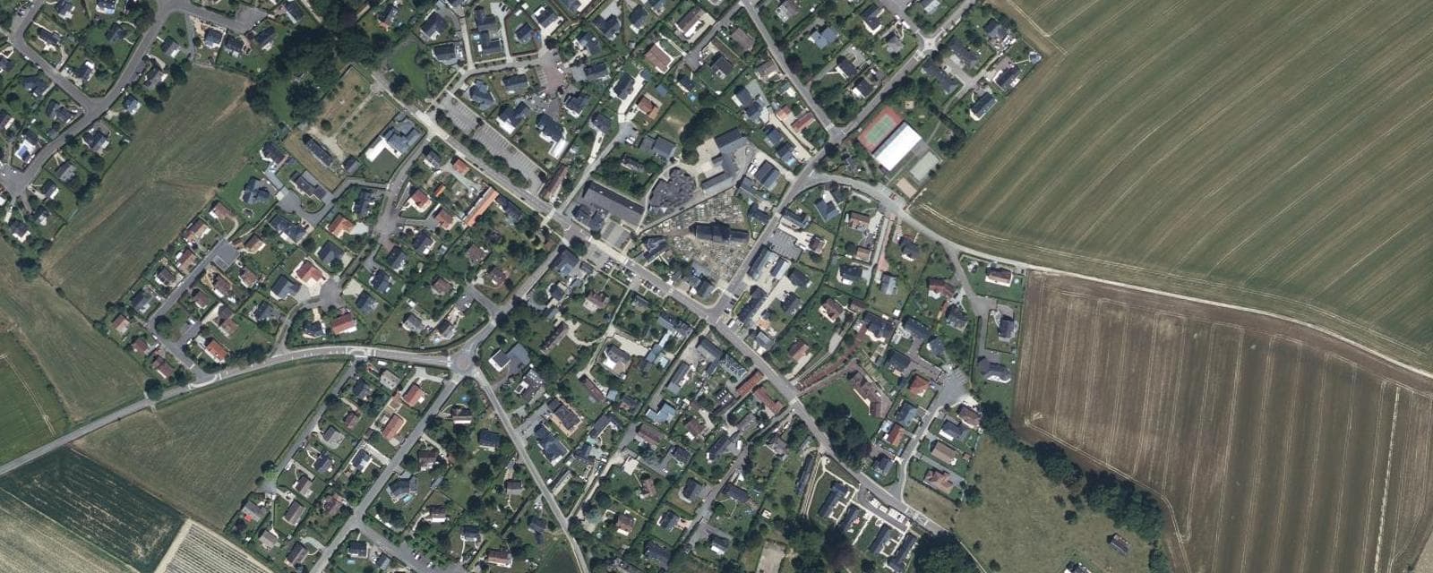 Vue aérienne de Roumare (Seine-Maritime)