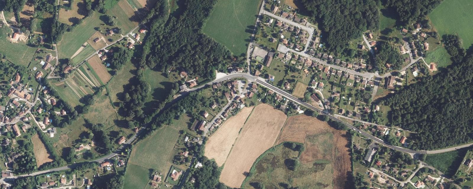 Vue aérienne de Royères (Haute-Vienne)