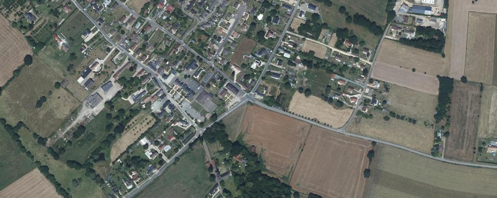 Vue aérienne de Sahurs (Seine-Maritime)