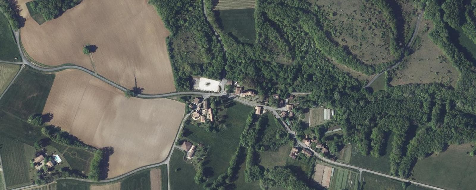 Vue aérienne de Saint-Capraise-d'Eymet (Dordogne)