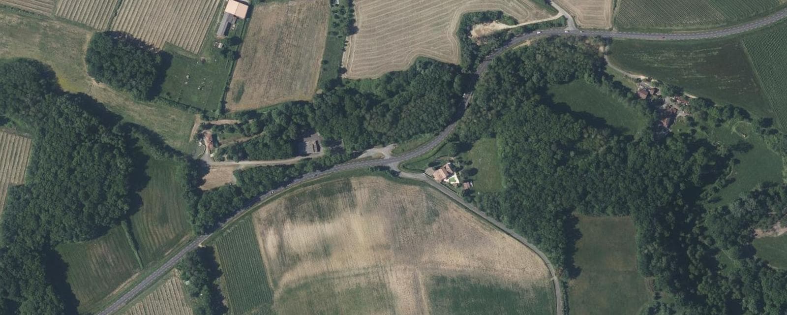 Vue aérienne de Saint-Félix-de-Foncaude (Gironde)