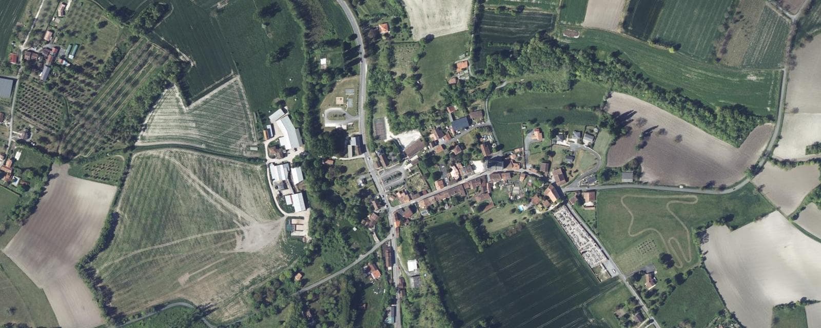 Vue aérienne de Saint-Martin-de-Ribérac (Dordogne)