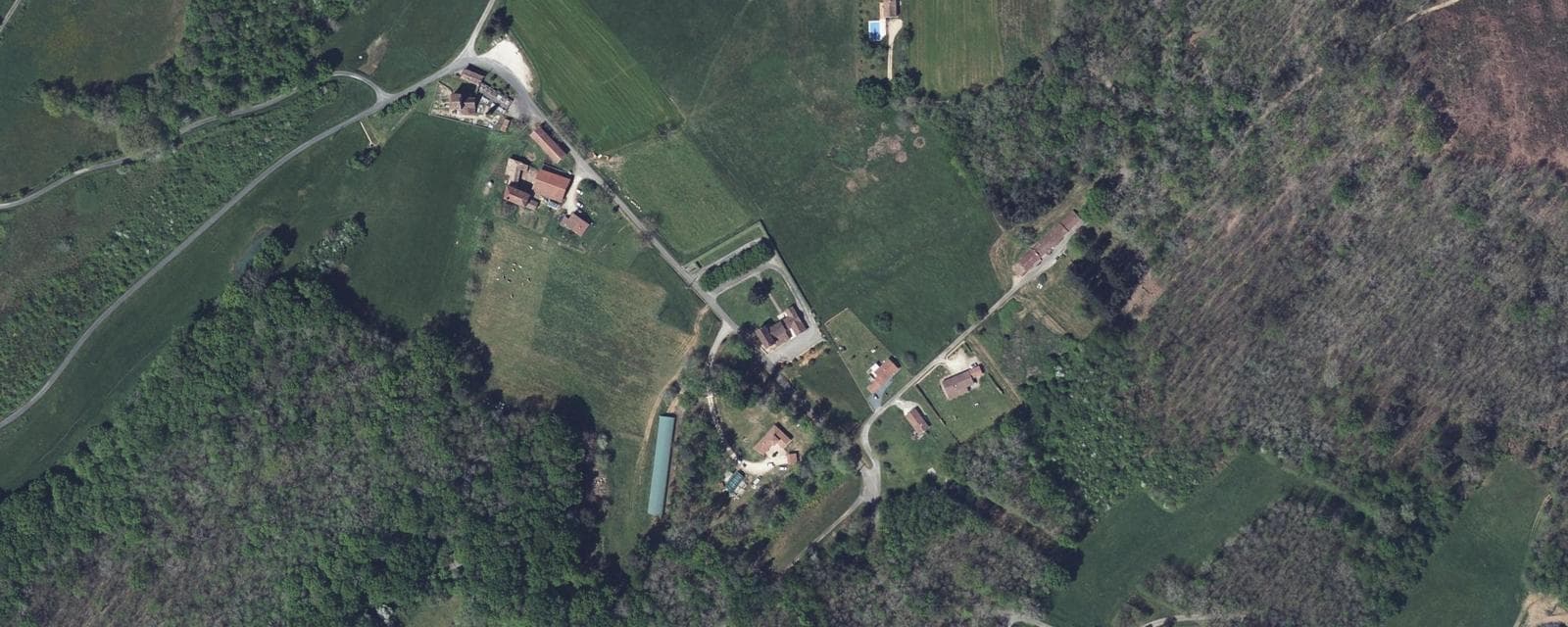 Vue aérienne de Saint-Romain-de-Monpazier (Dordogne)