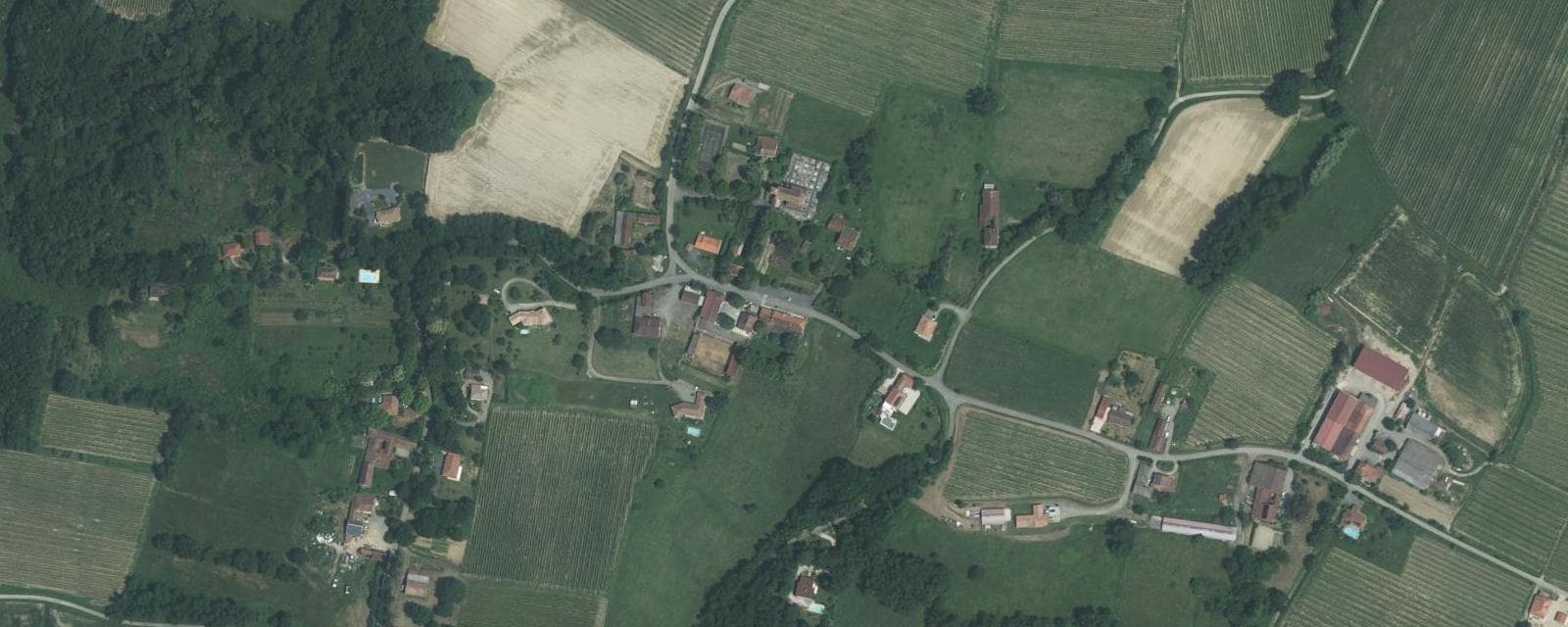 Vue aérienne de Sarragachies (Gers)
