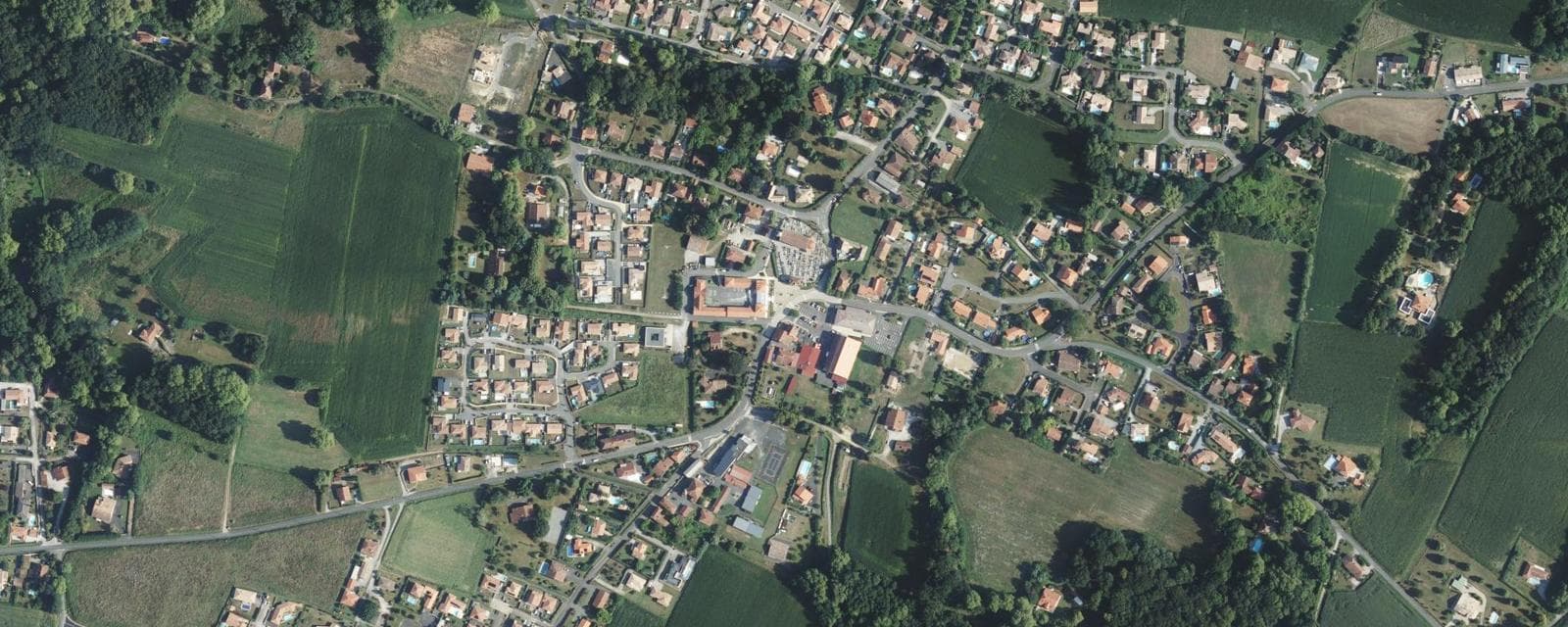 Vue aérienne de Saubrigues (Landes)