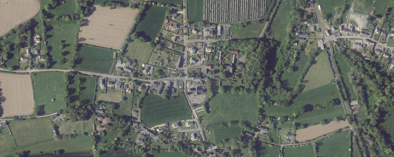 Vue aérienne de Saussey (Manche)
