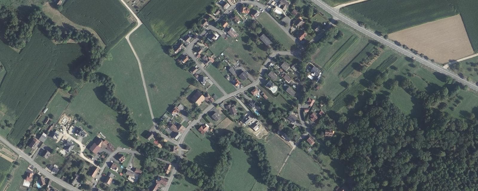 Vue aérienne de Schwoben (Haut-Rhin)