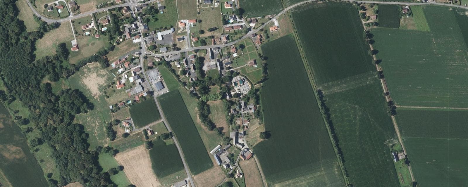 Vue aérienne de Sévignacq (Pyrénées-Atlantiques)