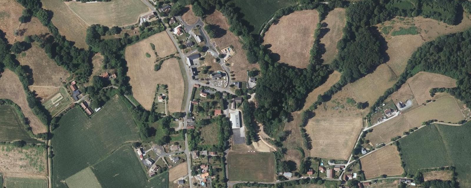 Vue aérienne de Simacourbe (Pyrénées-Atlantiques)