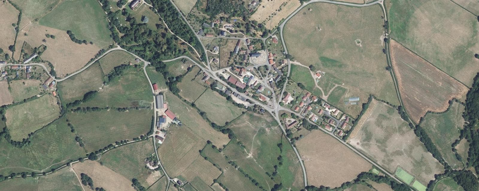 Vue aérienne de Sommant (Saône-et-Loire)