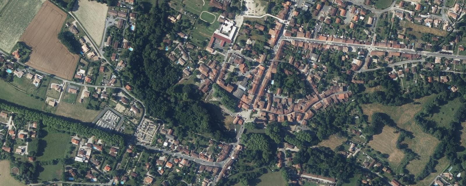 Vue aérienne de Soual (Tarn)