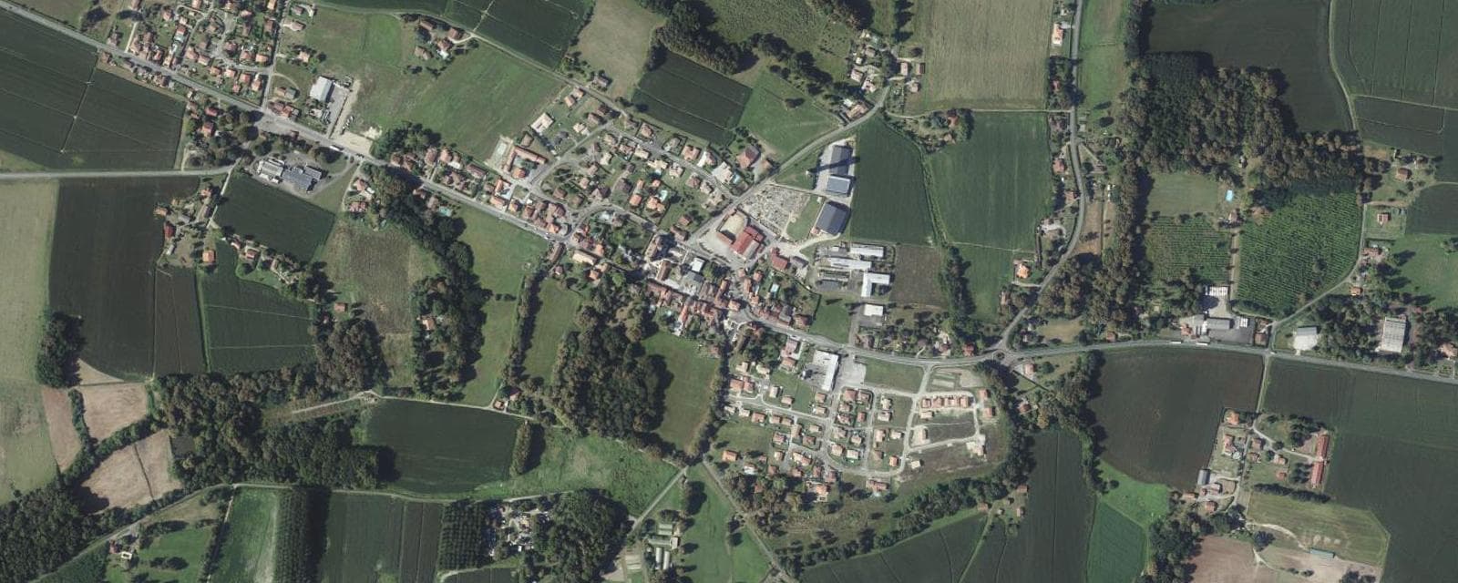 Vue aérienne de Souprosse (Landes)