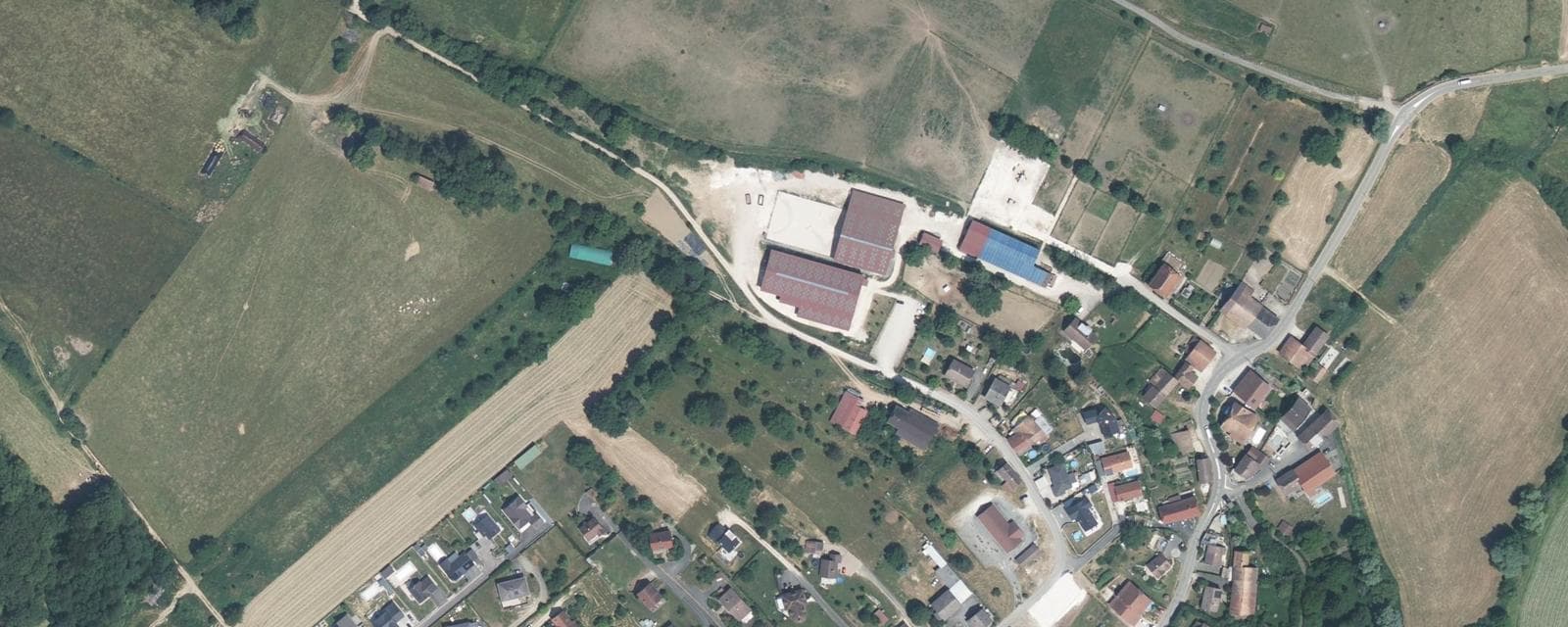 Vue aérienne de Thiancourt (Territoire de Belfort)